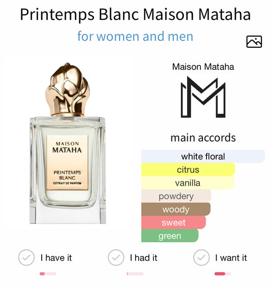 Maison Mataha Printemps Blanc Extrait 100ml