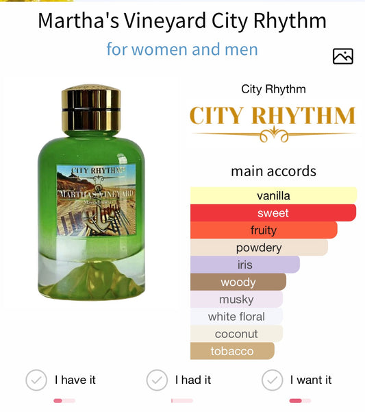 City Rhythm Martha’s Vineyard Extrait 100ml