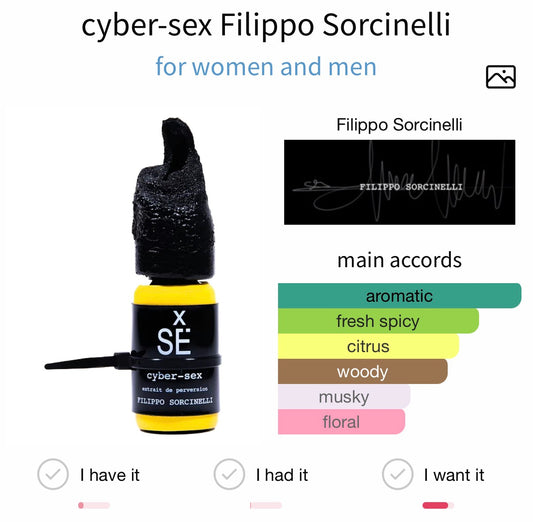 Filippo Sorcinelli Cyber Sex Extrait 30ml