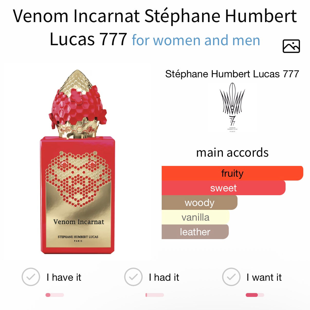 Stephane Humbert Lucas Venom Incarnat Extrait 50ml