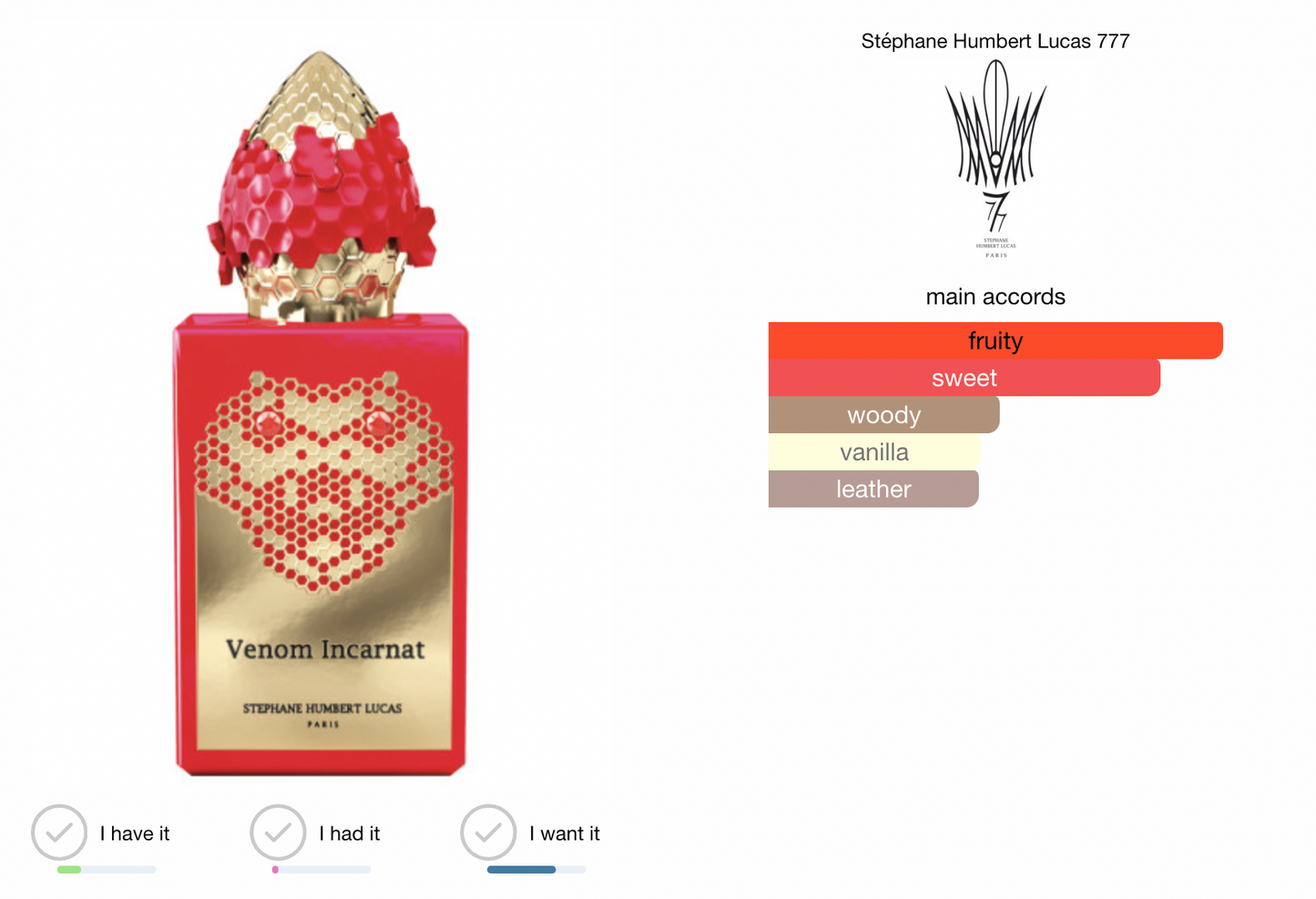 Stephane Humbert Lucas Venom Incarnat Extrait 50ml